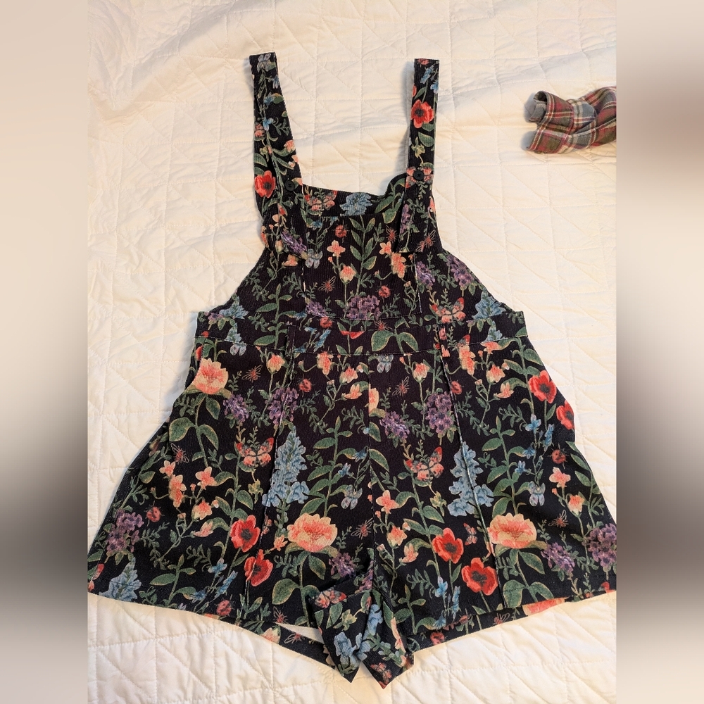 Cider Floral Print Black Romper